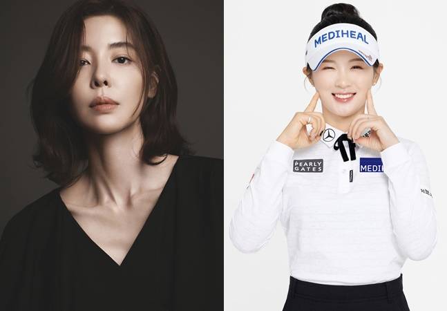 배우 김규리(왼쪽)와 프로골퍼 박현경. /사진=KIA 타이거즈 제공