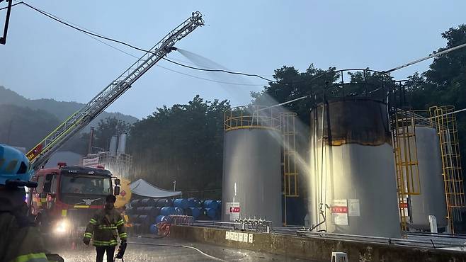 진천군 공장 화재 [진천소방서 제공]
