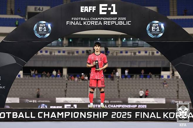 동아시안컵 최우수수비수로 뽑힌 김문환. 일단 다시 경쟁 대열에는 합류했다. (대한축구협회 제공)