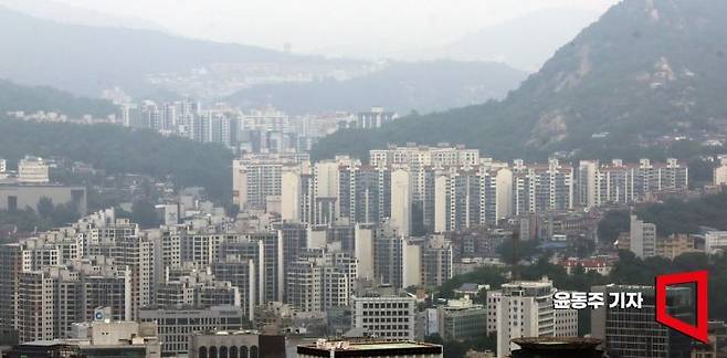 서울 남산에서 바라본 서울 시내 아파트 단지 전경