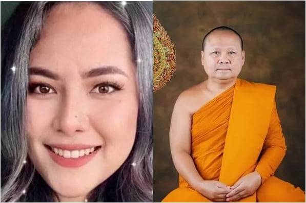 태국의 불교계 섹스 스캔들의 중심 인물인 윌라완 엠사와트(왼쪽). 오른쪽 인물은 스캔들에 연루돼 승단을 떠난 한 고승./더타임스