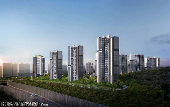 < ‘동탄 꿈의숲 자연앤 데시앙’ 투시도>