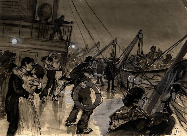 타이타닉호의 침몰 직전 상황 [Unknown author]