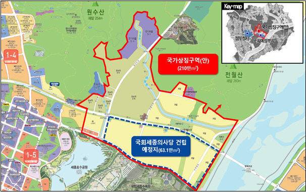 21년 만의 골든타임에 진입한 '행정수도 추진'. 관건은 이재명 대통령의 의지와 수도권의 공고한 기득권 극복, 5극 3특의 세부 실행안 마련 등으로 모아진다. 사진은 정부세종청사 주변으로 있는 국회 세종의사당 및 대통령 집무실 예정지 및 후보지 모습. 사진=중도일보 DB.