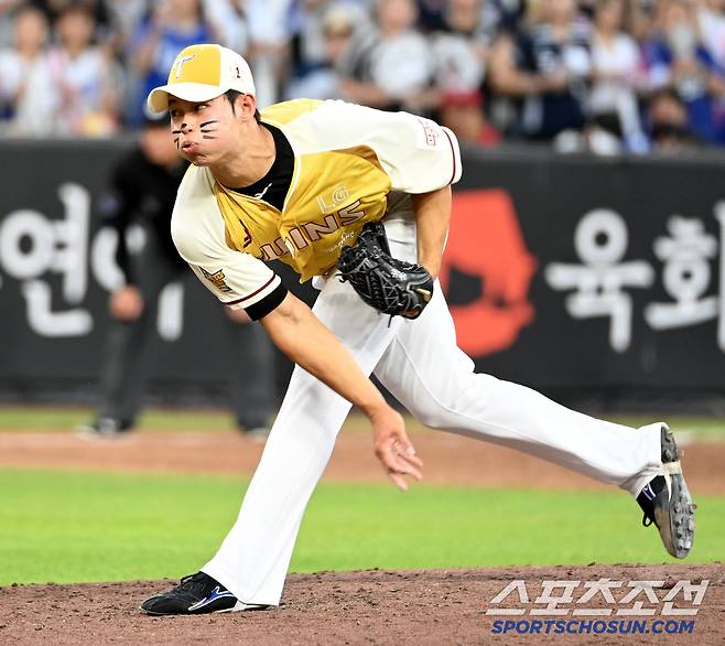 12일 대전 한화생명볼파크에서 열린 2025 KBO 올스타전, 김영우가 역투하고 있다. 대전=허상욱 기자wook@sportschosun.com/2025.07.12/