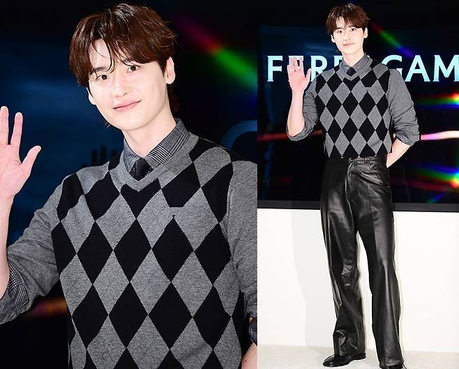 이종석은 아가일 패턴 니트와 체크 셔츠를 레이어드해 단정한 멋을 더했다. 사진=김영구 기자