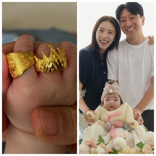 손담비가 해이의 100일을 맞아 환한 미소를 지었다.사진=손담비 SNS