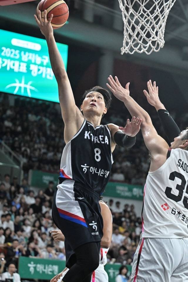 대한민국 남자농구 대표팀의 안영준은 허벅지 부상으로 전력에서 이탈했다. 사진=대한민국농구협회 제공