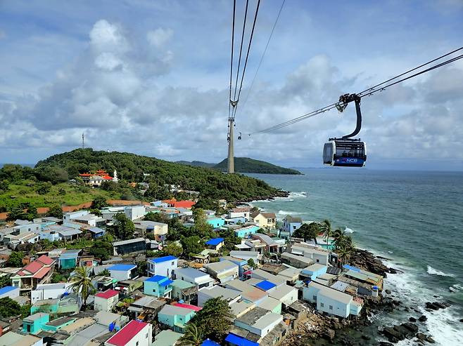 혼텀섬 가는 케이블카.