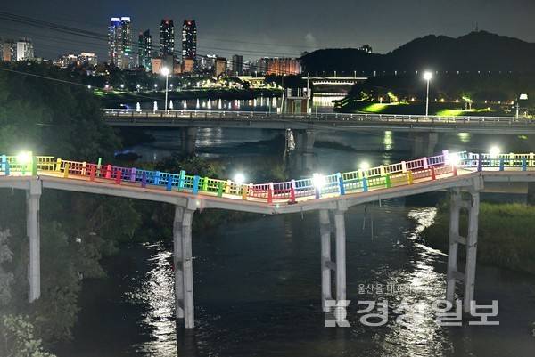 20일 울산시 중구 옛 삼호교에서 상판과 교각이 무너져 내리는 사고가 발생, 다리통행이 통제되고 있다. 김동수기자 dskim@ksilbo.co.kr