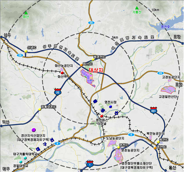 경북 '영천하이테크파크지구' 위치도. <DGFEZ 제공>