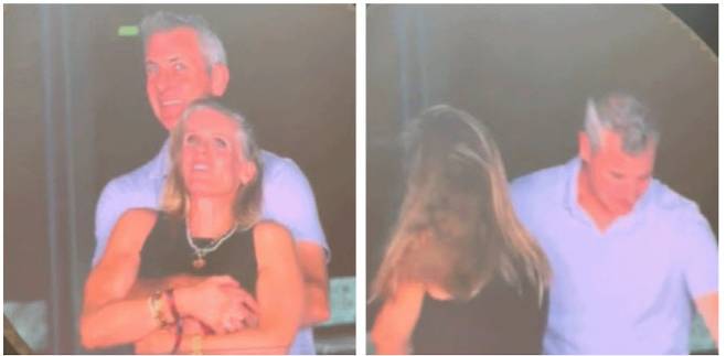 IT기업 아스트로노머의 CEO 앤디 바이런과 최고인사책임자(CPO) 크리스틴 캐벗으로 추정되는 인물이 16일 록밴드 콜드플레이의 보스턴 공연 때 포착됐다. (사진=틱톡 캡처)