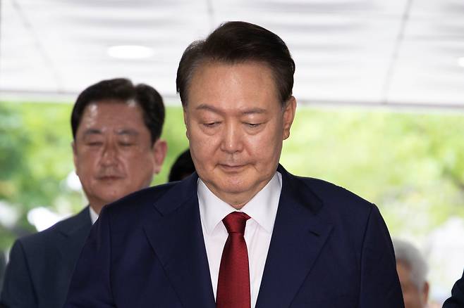 12·3 비상계엄과 관련해 특검의 수사를 받는 윤석열 전 대통령. 2025.7.9/뉴스1