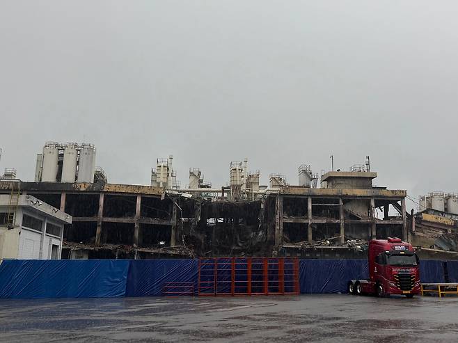 지난 17일 오후 찾은 금호타이어 광주공장. 5월 17일 발생한 화재로 가동이 중단됐다./이윤정 기자