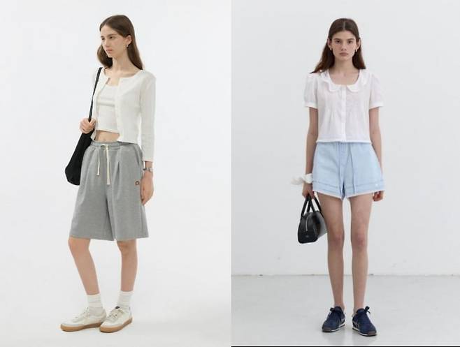 (왼쪽부터) 던스트의 유니섹스 스웻 쇼츠와 레이스 밴딩 쇼츠. 사진=LF 제공