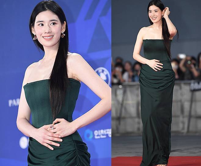 정은채가 고혹적인 자태로 레드카펫을 물들였다. 사진=천정환 기자