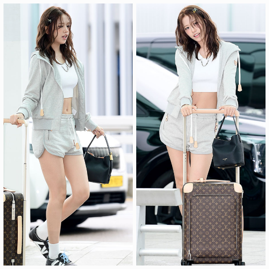 안유진이 공항에 등장하자마자 이목이 집중됐다. 사진=김영구 기자