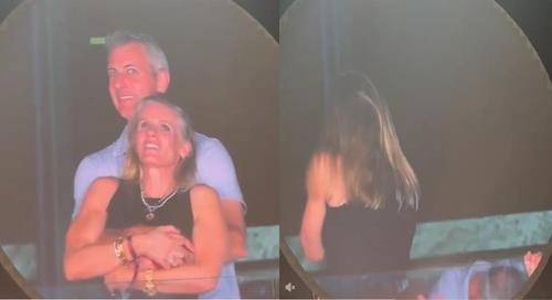 온라인서 화제가 된 콜드플레이 공연 전광판 영상. 틱톡 캡처