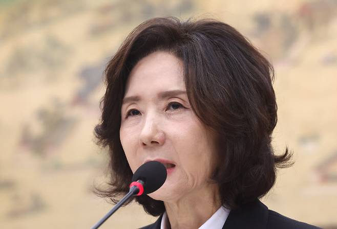 이진숙 교육부 장관 후보자가 지난 16일 서울 여의도 국회 교육위원회에서 열린 인사청문회에서 의원 질의에 답변하고 있다. (사진=연합뉴스)