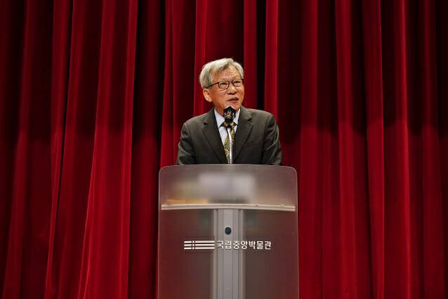 유홍준 국립중앙박물관장 취임사 모습(사진=국립중앙박물관).