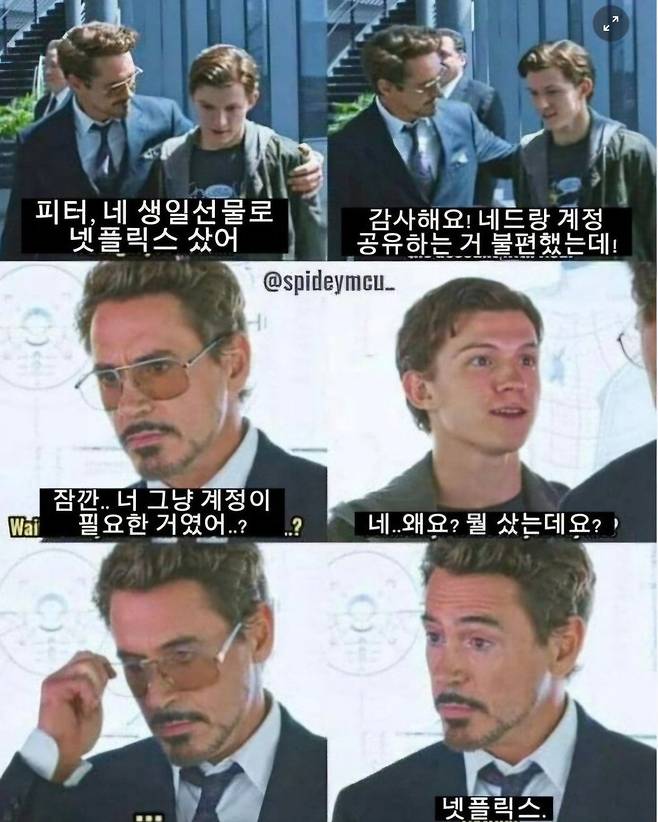 토니스타크 카드로 흥청망청 쓰는 스파이더맨 밈