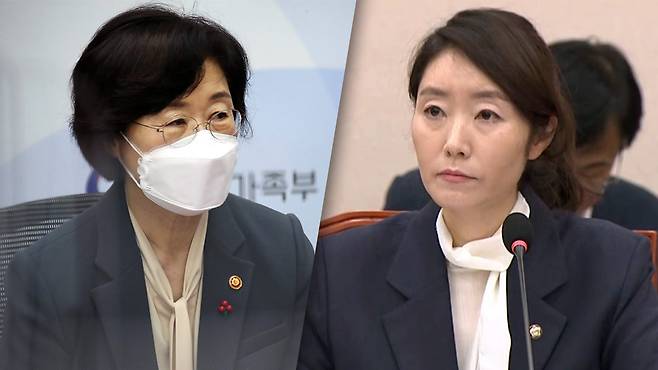 여성가족부 정영애 전 장관과 강선우 후보자 [자료사진]