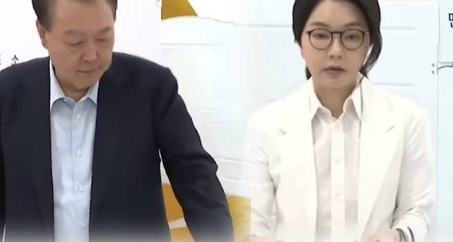 지난달 3일, 투표를 마친 윤석열 전 대통령과 김건희 여사가 각각 투표함에 투표지를 넣고 있는 모습. (SBS 캡처)