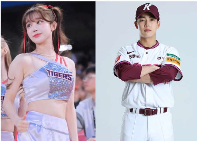 인기 치어리더 이주은과 키움 히어로즈 박수종. [이주은 SNS·키움 SNS]