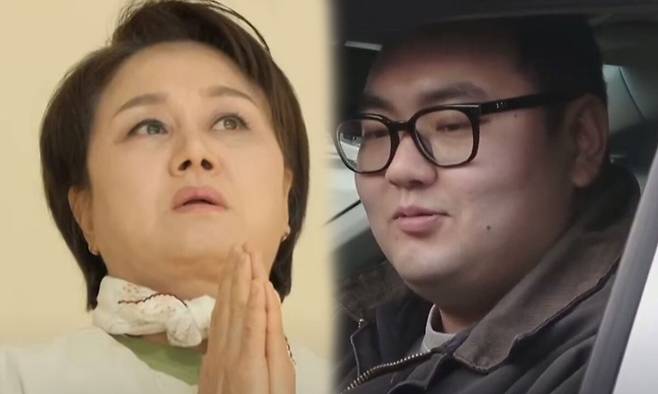 이경실(왼쪽), 손보승. TV조선 ‘조선의 사랑꾼’ 방송 화면 캡처