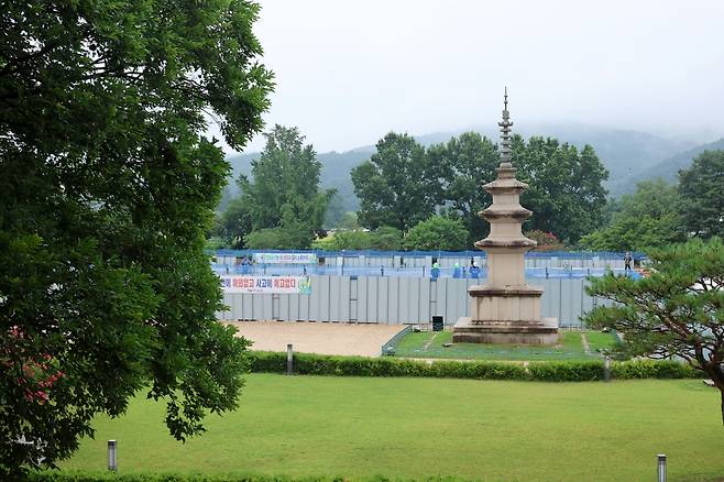 국립경주박물관 내 APEC 정상회의 만찬장 공사현장 [촬영 손대성]