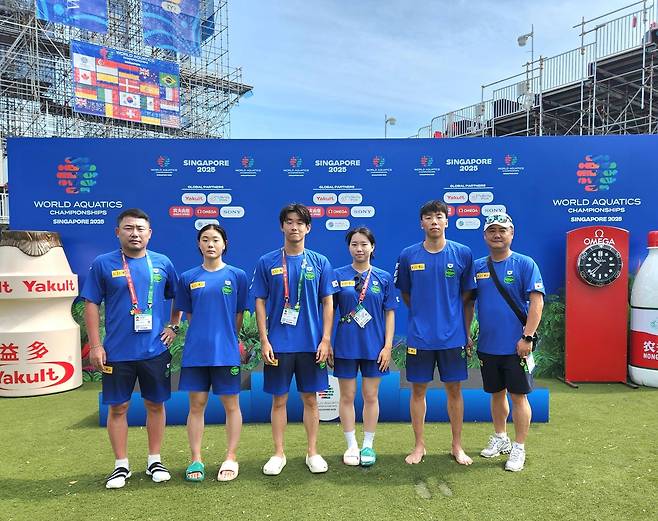 세계선수권대회에 출전했던 오픈워터스위밍 대표팀 [대한수영연맹 제공. 재판매 및 DB 금지]