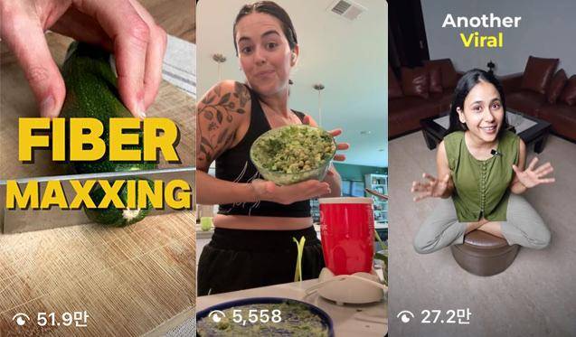 해외 MZ 세대에서 파이버맥싱이 유행이다｜출처: SNS 캡쳐