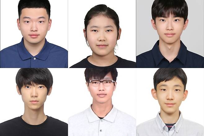 왼쪽 위부터 시계방향으로 박경준(서울과학고3)·윤혜원(숙명여중2)·이현준(서울과학고2)·조형준(서울과학고2)·장현준(서울과학고2)·함우주(서울과학고3)(과학기술정보통신부 제공)