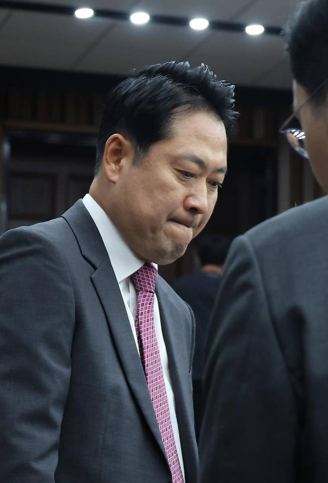 21일 당 대표 선거 출마를 선언한 장동혁 의원. 뉴시스