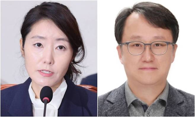 강선우 여성가족부 장관 후보자(왼쪽)와 강준욱 대통령실 국민통합비서관. 김영원 기자 forever@hani.co.kr, 동국대 누리집 갈무리