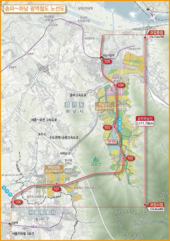 송파하남선 노선도. [사진=경기도]
