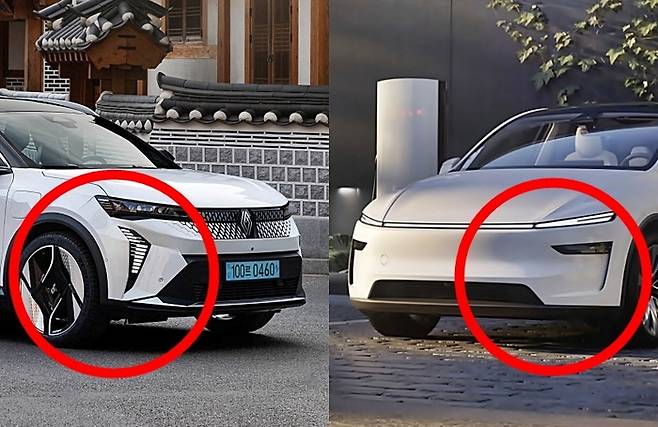 전기차 리더인 테슬라 모델Y(오른쪽)에 도전장을 던진 르노 세닉 이테크 [사진출처=르노, 테슬라/ 편집=최기성 매경 디지털뉴스룸 기자]