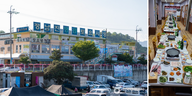 정남진장흥토요시장 / 사진=한국관광공사, 장흥한우삼합구이 가게 / 사진=장흥한우삼합구이 가게 SNS