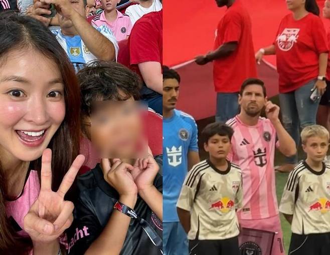 [서울=뉴시스] 이시영과 아들(왼쪽), 리오넬 메시. (사진=이시영 인스타그램 캡처) 2025.07.22. photo@newsis.com *재판매 및 DB 금지