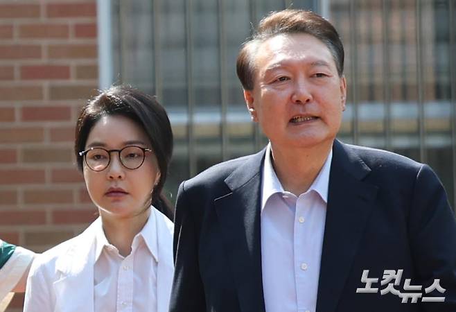 윤석열 전 대통령 부부. 박종민 기자