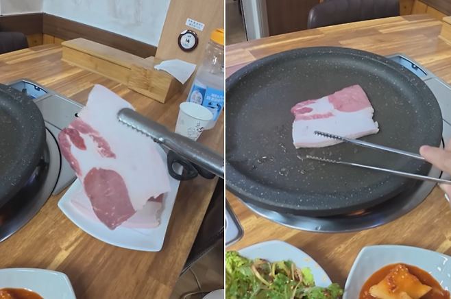 한 여행 유튜버가 최근 울릉도 여행에서 간 고깃집에서 1인분(120g) 1만 5000원짜리 삼겹살을 시켰다가 살코기보다 비계가 눈에 띄게 많은 고기를 받아 ‘바가지 논란’이 일고 있다. 유튜브 채널 ‘꾸준’ 캡처