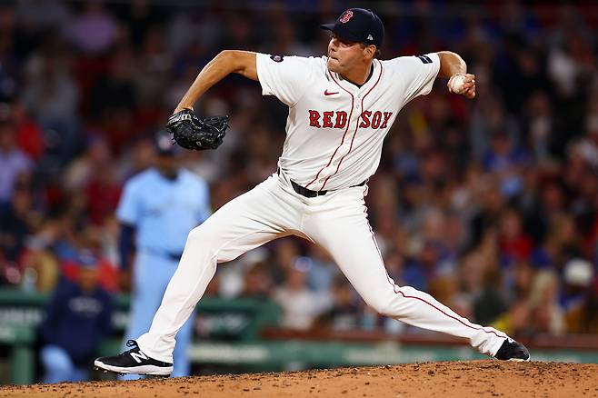 리치 힐이 지난해 8월30일 보스턴 소속으로 투구하고 있다. 게티이미지