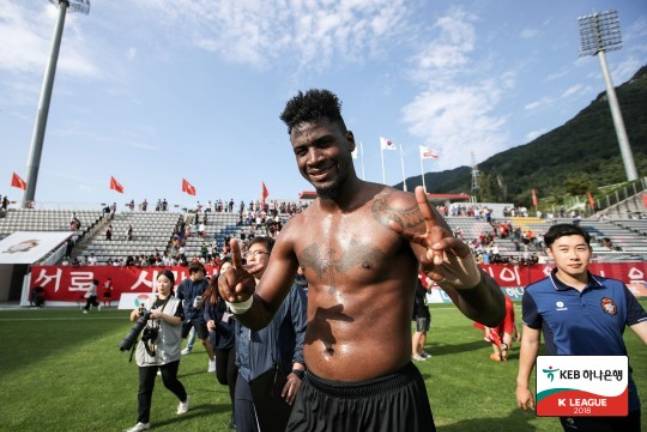 지난 2018년 경남FC 시절 말컹. /사진=한국프로축구연맹 제공