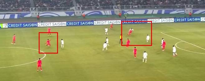 아시아축구연맹(AFC) 선정 2026 국제축구연맹(FIFA) 월드컵 아시아 예선 베스트 어시스트 후보에 오른 이강인의 지난 3월 오만전 어시스트 장면. 센터 서클 부근에서 공을 잡은 이강인의 왼발 패스는 오만의 두터운 수비벽을 무력화시킨 뒤 황희찬에게 정확하게 연결돼 선제골로 이어졌다. /사진=중계화면 캡처