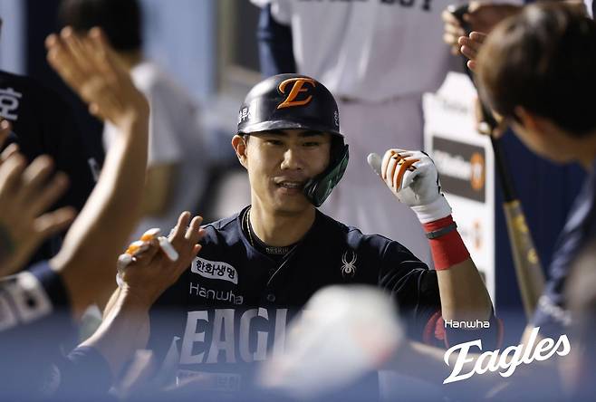 9회 쐐기 1점 홈런을 터뜨린 한화의 심우준 [한화 이글스 제공. 재판매 및 DB 금지]