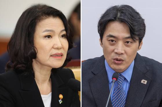 이진숙 방송통신위원장(왼쪽), 한준호 더불어민주당 의원. 〈사진=연합뉴스〉