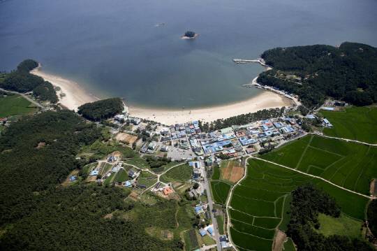 연포 해수욕장 항공사진