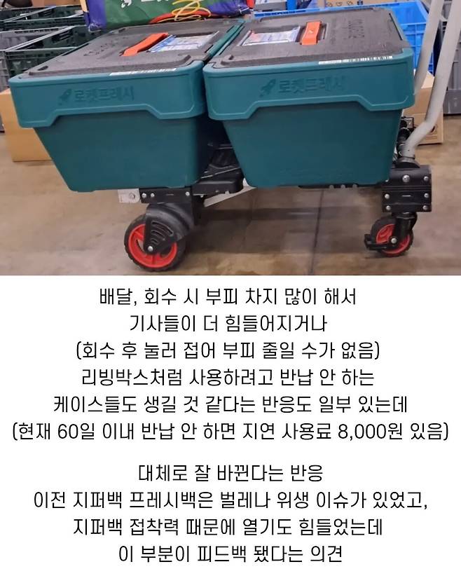 새로 바뀌는 쿠팡 로켓 프레시 가방