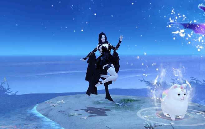 ▲ 셀피를 위해 포즈를 고르는 중인 모험가