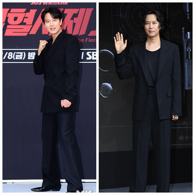 배우 김남길이 1년도 안 되는 시간 차이로 완전히 달라진 비주얼을 선보이며 시선을 압도했다.  사진=김영구, 천정환 기자